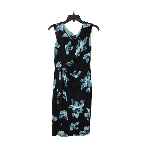Conneted Apparel Womens MOCK WRAP DRESS Regular Fit, Black/mallard, Size 6 - Picture 4 of 5